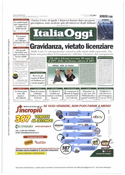 Italia oggi : quotidiano di economia finanza e politica